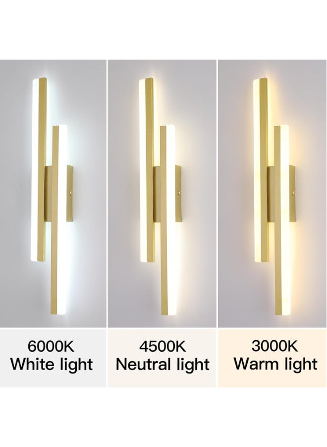YATAI LIGHTING Modern Golden Wall Light, 65CM Flush Mount Sconce with Adjustable Three-Color Dimming (3000K-6000K), 18W for Bedroom, Hall, Dining Room, and Living Spaces - Image 3