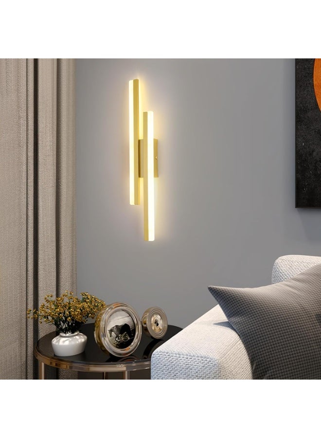 YATAI LIGHTING Modern Golden Wall Light, 65CM Flush Mount Sconce with Adjustable Three-Color Dimming (3000K-6000K), 18W for Bedroom, Hall, Dining Room, and Living Spaces - Image 5