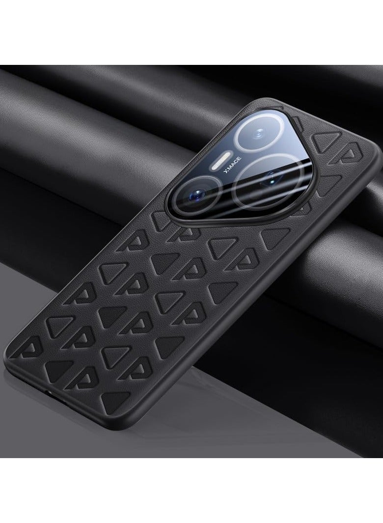 حافظة متوافقة مع Huawei Pura 80 Ultra - غطاء كامل من الجلد الطبيعي مع حماية العدسات - حواف ناعمة مضادة للصدمات، مقاومة للبصمات، مع حماية ضد السقوط - غطاء خلفي متين - Image 1