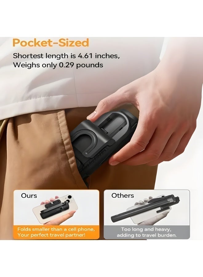 Ayshal Zoomable Bluetooth Selfie Stick - Portable Retractable Phone Holder for Taking Photos, Strong Hold for Parties/Travel/Ramadan Gifts (Black) - Image 5