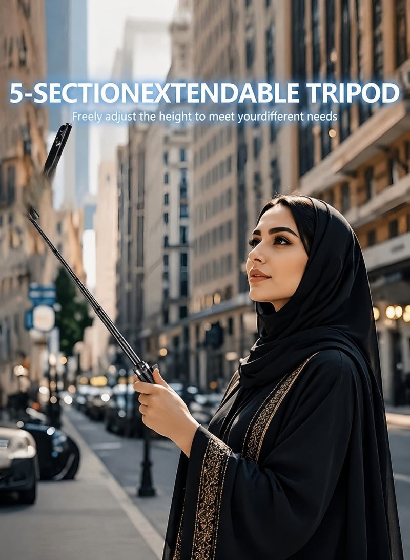 Ayshal Zoomable Bluetooth Selfie Stick - Portable Retractable Phone Holder for Taking Photos, Strong Hold for Parties/Travel/Ramadan Gifts (Black) - Image 2