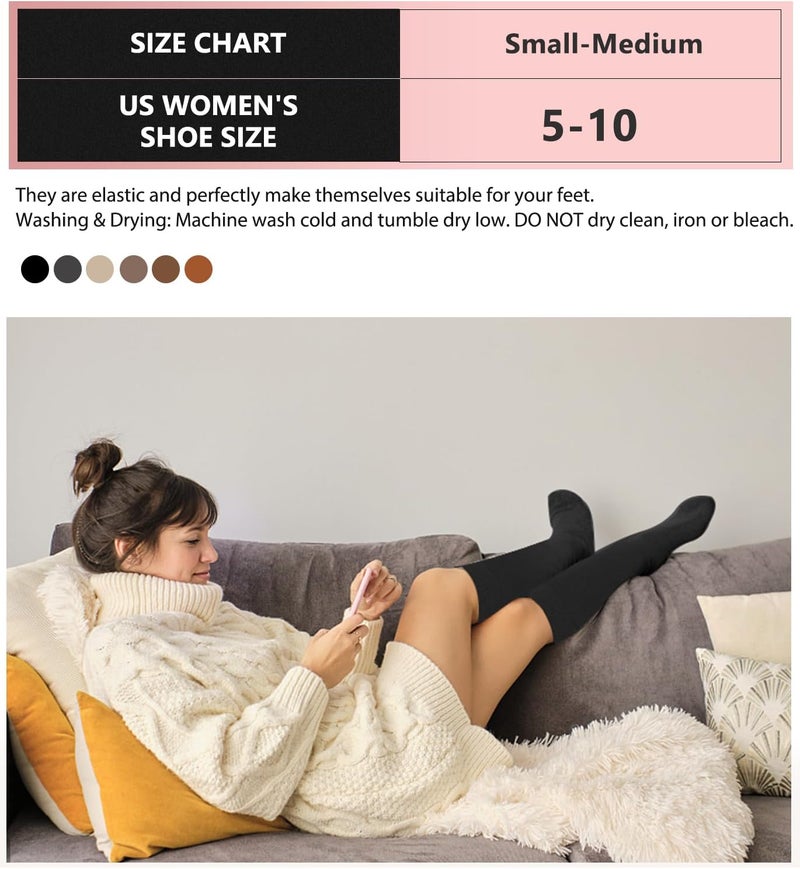 BLONGW Warm Socks for Women (Knee High) Thermal Boot Socks for Winter, Running, Hiking, Gifts, Thick Socks for Cold Weather - Image 5