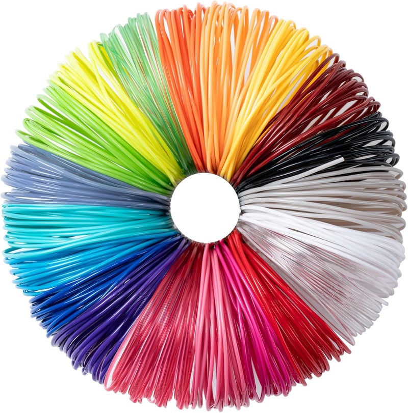 20 Colors 3D Pen PLA Filament Refills, Each Color 10feet, Total 200 Feet, 1.75mm PLA, Works with Most 3D Printing Pens - Image 1