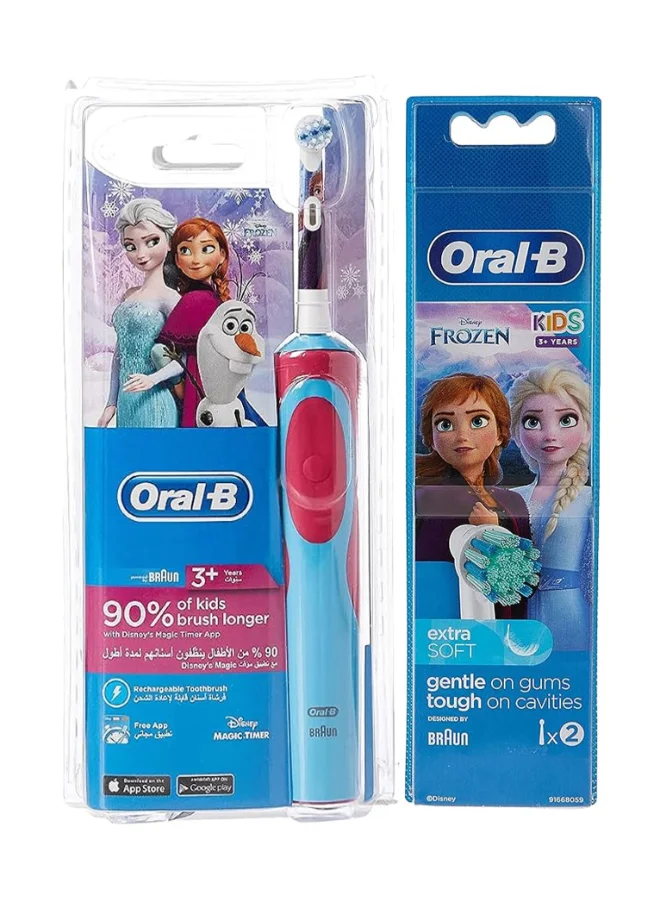 أورال بي Vitality D12 Frozen Rechargeable Kids Tooth Brush Frozen + Eb 10 2K Kids Brush Head