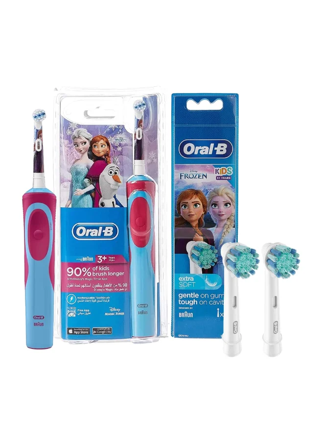 أورال بي Vitality D12 Frozen Rechargeable Kids Tooth Brush Frozen + Eb 10 2K Kids Brush Head