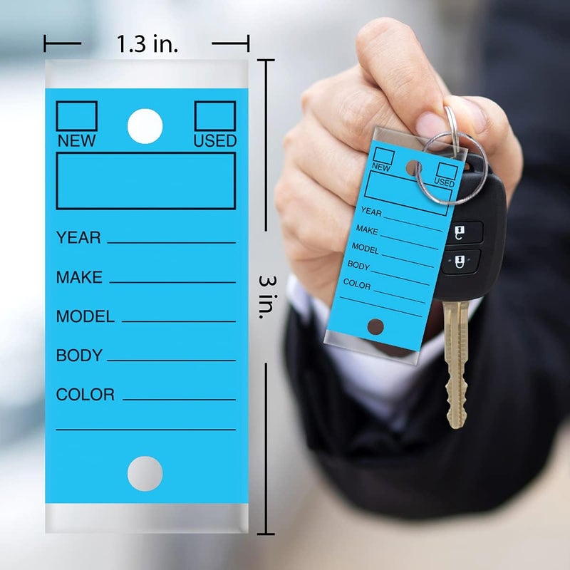 Versa-Tags 250 Per Box, Self-Protecting Paper Key Tags with Chrome-Plated Split Rings Perfect for Car Truck Or RV Dealers Blue - Image 4