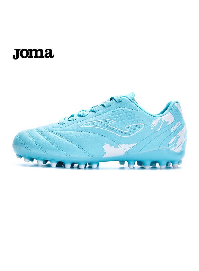 Joma Children's Soccer Shoes For Boys And Girls, Youth And Student Mg Short Studs Breathable Football Training Shoes, Light Blue, Size 36 - Image 1