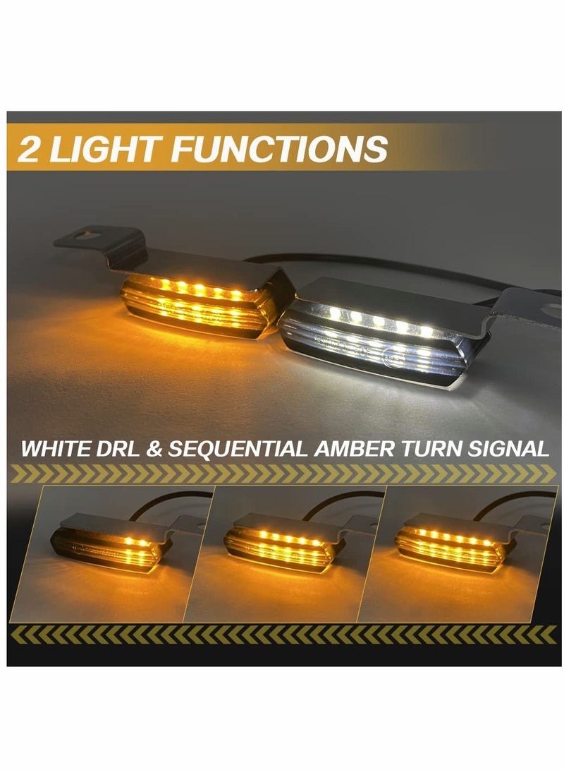 SYOSI Motorcycle LED Turn Signals, Front Sequential Indicators 3 Wire Handlebar Blinkers with Running Lights  - Image 3
