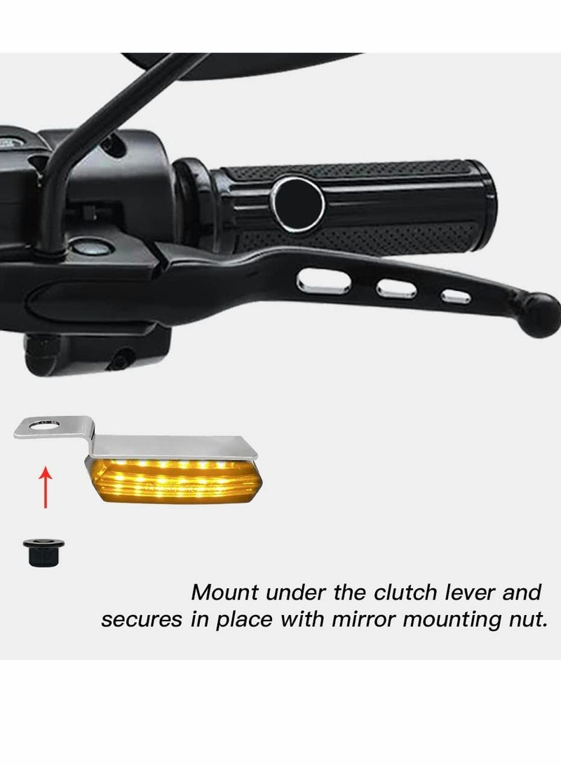 SYOSI Motorcycle LED Turn Signals, Front Sequential Indicators 3 Wire Handlebar Blinkers with Running Lights  - Image 2