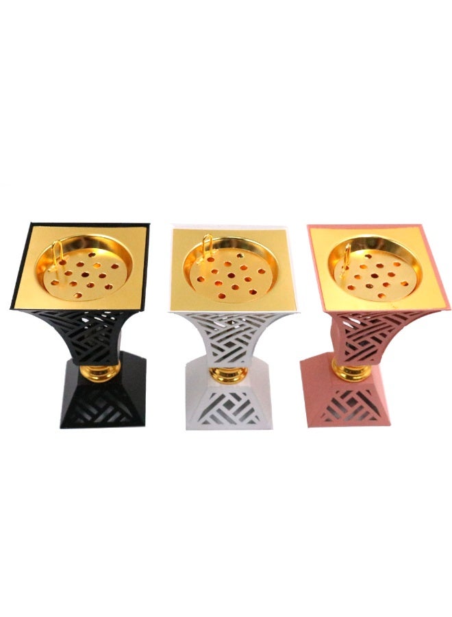 Elegant Arabian-Style Bakhoor Burner Oud Incense Holder Black Gold  - Image 3