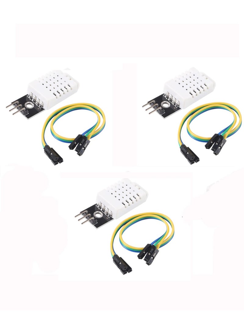 Excefore 3Pcs DHT22 Temperature and Humidity Sensor Module, AM2302 Digital Temp Humidity Gauge Monitor, Electronic Practice DIY Replace SHT11 SHT15  - Image 1