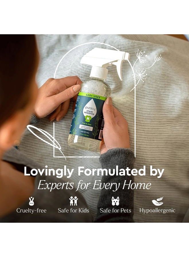 puracy Stain Remover Spray, Natural Travel and Laundry Stain Cleaner for Clothes, Baby & Kids Stains, Oil & Fabric Spot Cleaner (Free & Clear, 12 oz) - Image 5