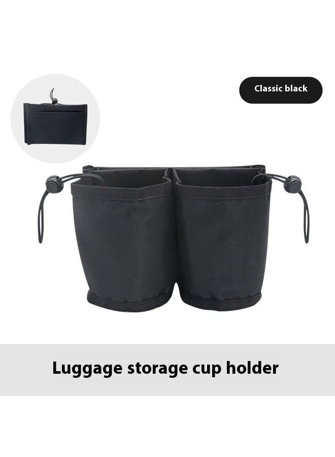 Generic Luggage Cup Holder for Travel - 3 Partition Design, Durable Oxford Fabric (Black)  - Image 1