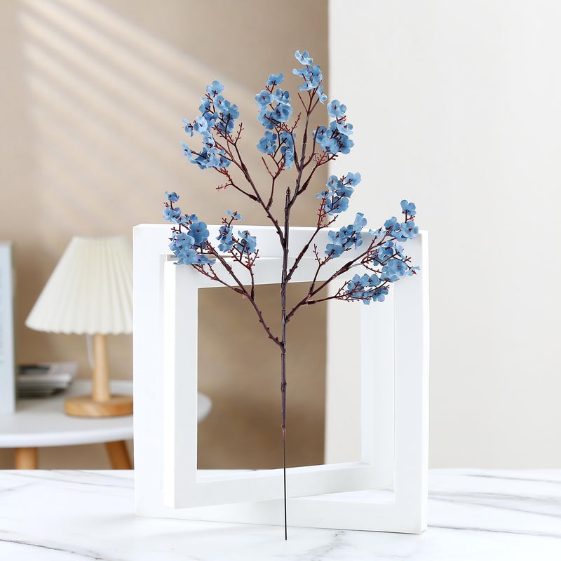 JAKY Global JAKY-Global Babys Breath Silk Artificial Flowers Bulk 6pcs for Fall Decor Fake Flower Bouquet Bulk for Home Kitchen Indoor Bouquet Floral Arrangement Table Centerpieces Party Decor(Blue Ashes) - Image 4