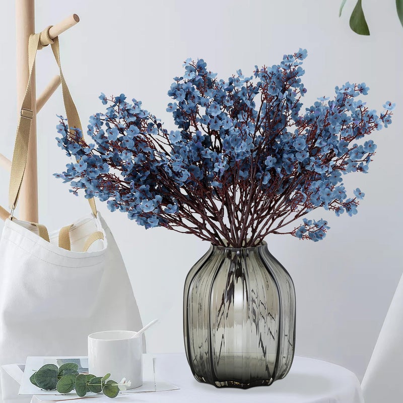 JAKY Global JAKY-Global Babys Breath Silk Artificial Flowers Bulk 6pcs for Fall Decor Fake Flower Bouquet Bulk for Home Kitchen Indoor Bouquet Floral Arrangement Table Centerpieces Party Decor(Blue Ashes) - Image 5
