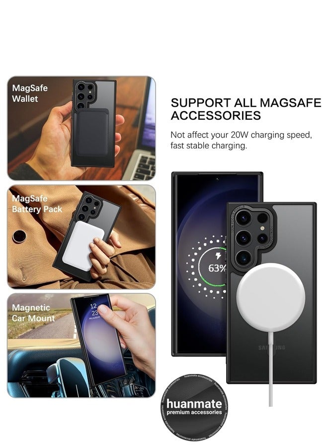 Samsung Galaxy S24 Ultra MagSafe Case Black - High-Grade Strong Magnets, Wireless Charging Compatible, Shockproof, Anti-Scratch Ultra Slim Magnetic Cover for Samsung Galaxy S24 Ultra