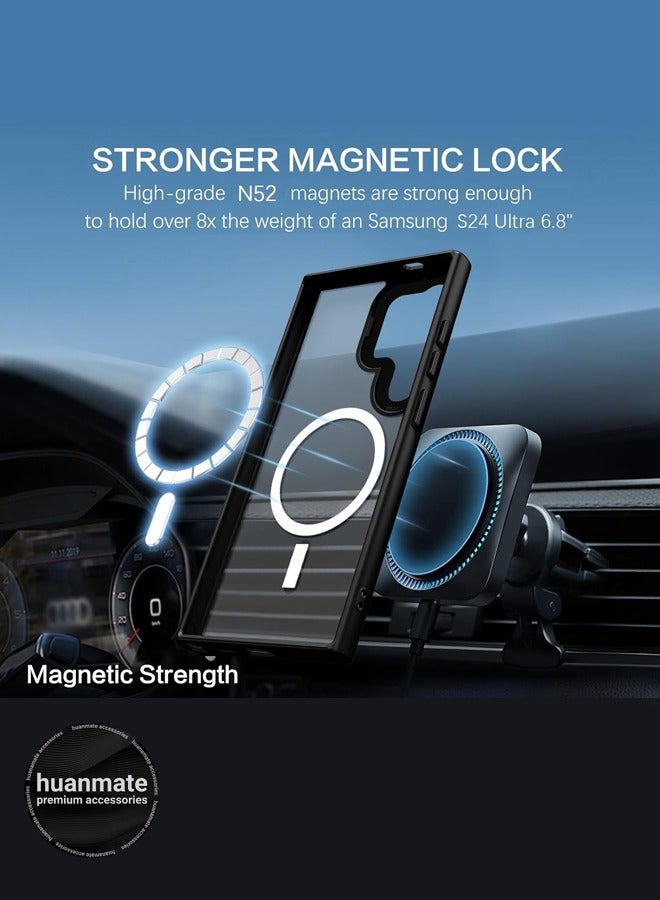 Samsung Galaxy S24 Ultra MagSafe Case Black - High-Grade Strong Magnets, Wireless Charging Compatible, Shockproof, Anti-Scratch Ultra Slim Magnetic Cover for Samsung Galaxy S24 Ultra