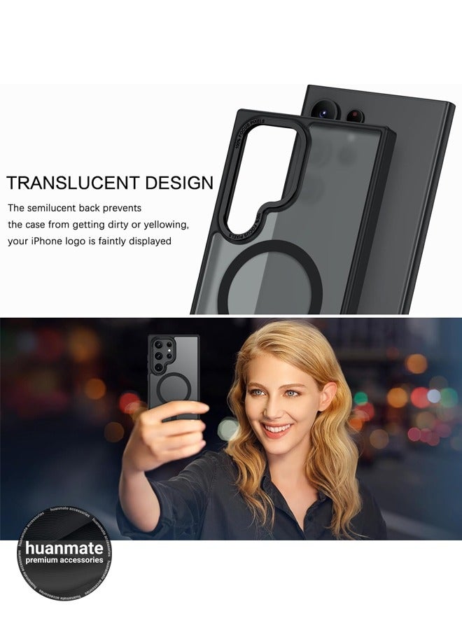 Samsung Galaxy S24 Ultra MagSafe Case Black - High-Grade Strong Magnets, Wireless Charging Compatible, Shockproof, Anti-Scratch Ultra Slim Magnetic Cover for Samsung Galaxy S24 Ultra