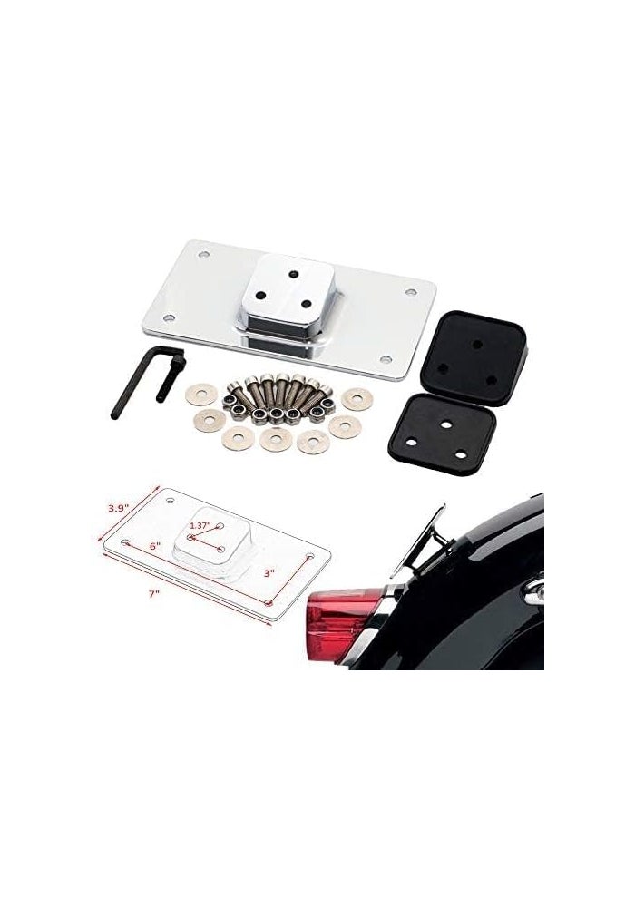 XMMT Chrome Laydown License Plate Mounting Bracket - Image 3
