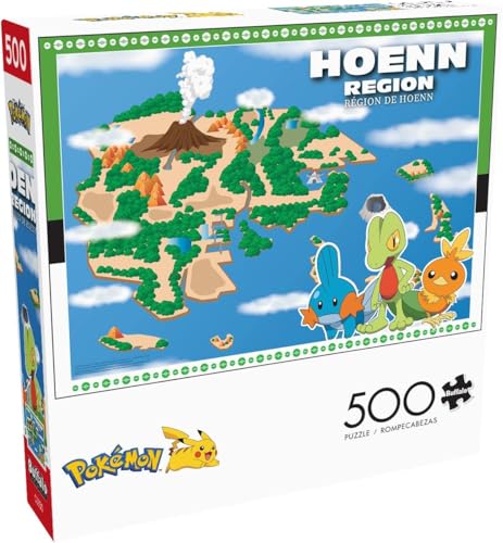 Buffalo Games Pokemon Hoenn Region 500 Piece Jigsaw Puzzle for Adults Challenging Puzzle Perfect for Game Nights Finished Size is 2125 x 1500 - Image 1