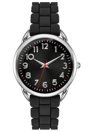 Bisley Women Watch All Black Silicone Strap Arabic Dial Easy to Read Watch - Image 1