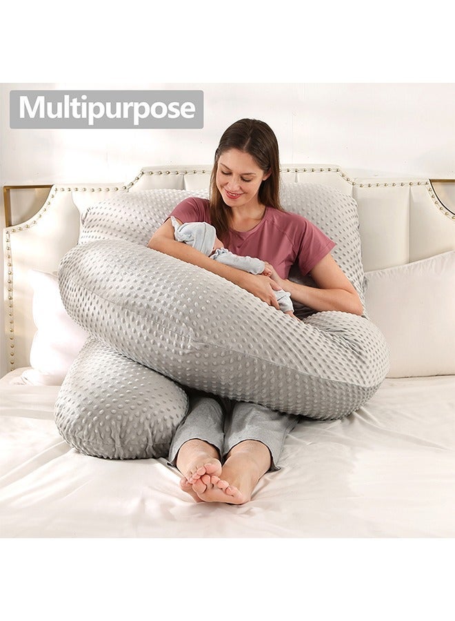 VTERLY Pregnancy Pillows, 180cm Long Maternity Pillows with Removable Bean Velvet Cover, U-Shape Full Body Pillow for Sleeping, Body Pillows for Adults - Image 4