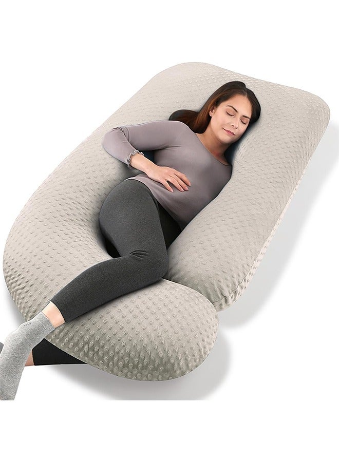 VTERLY Pregnancy Pillows, 180cm Long Maternity Pillows with Removable Bean Velvet Cover, U-Shape Full Body Pillow for Sleeping, Body Pillows for Adults - Image 1