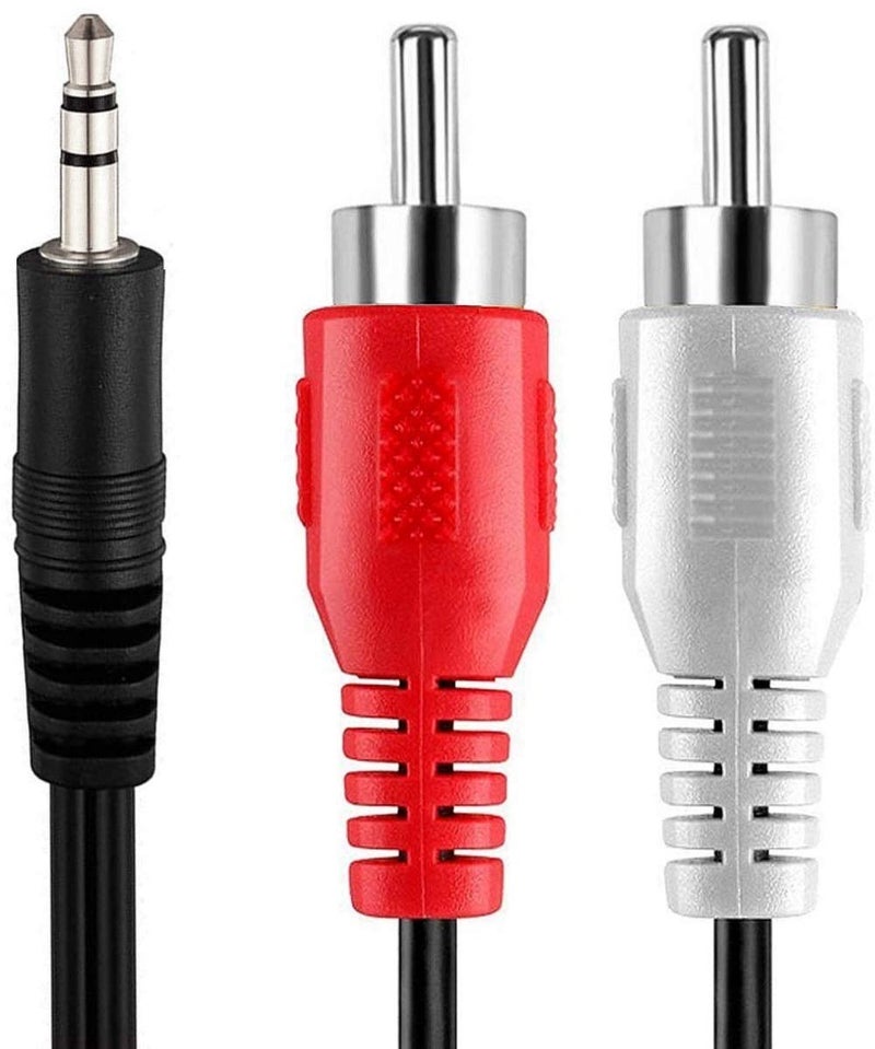 FEDUS 3.5mm Jack Stereo Audio Male to 2 RCA Cable AV Video TV-Out Speaker Amplifier Connect TRS 3-Pole Plug Dual Male-3M - Image 1