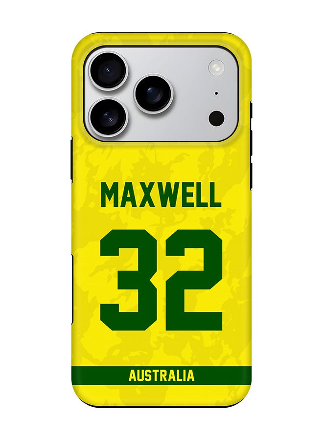 Stylizedd Tough Pro Magnetic Case for iPhone 17 Pro, Dual Layer hybrid PC + TPU Mobile Cover Matte - Australia Glenn Maxwell, Jersey No 32