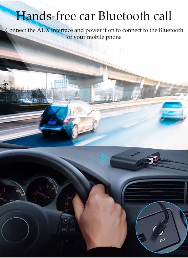 Bluetooth Receiver,Bluetooth 5.3 Car Adapter,Audio Receiver,Support Wireless/USB/NFC/Hands Free Calling ,Apply To Mobile，Pad，TV，Audio，Headset，Speaker,78×48×18mm