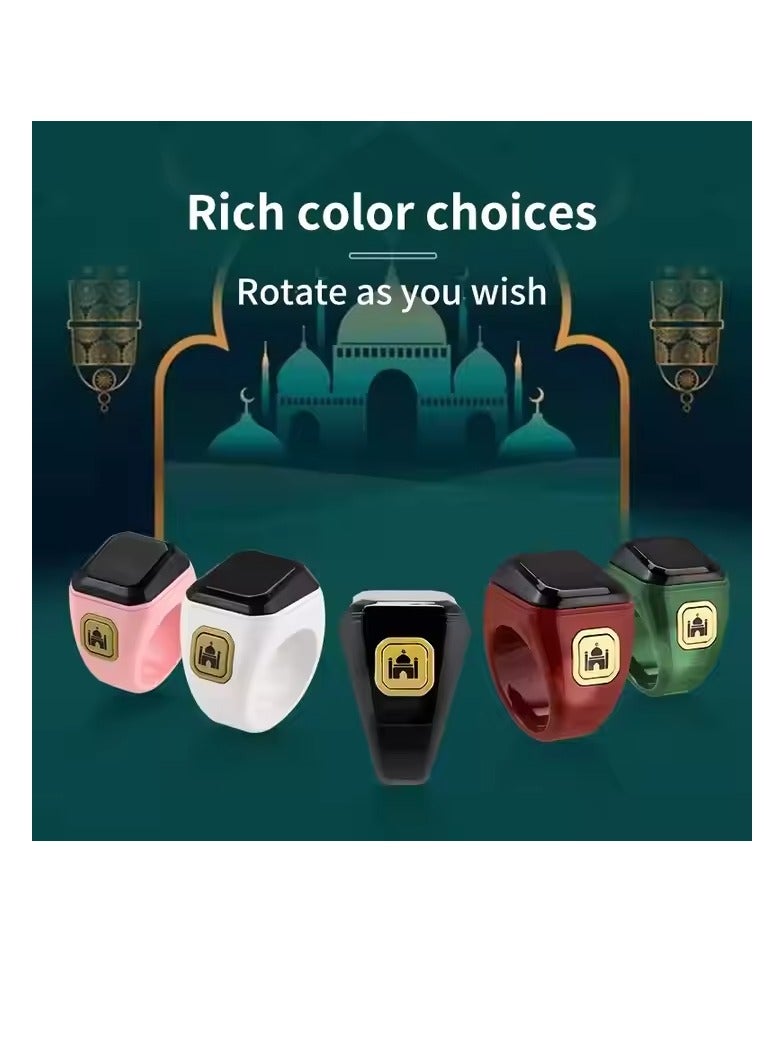 **سبحة ذكية للحساب - رفيق الصلاة الإسلامي | شاشة OLED | تذكير بمواعيد الصلاة | مقاومة للماء | تقنية قابلة للارتداء - أبيض22 ملم** - Image 3