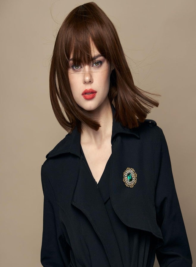 Yolev Vintage Brooches For Women Austrian Crystal Rhinestone Flower Brooch Pin Elegant Rectangle Shell Pearl Boho Victorian Brooches Lapel Pins For Wedding Festival Ornament Jewelry Green - Image 3