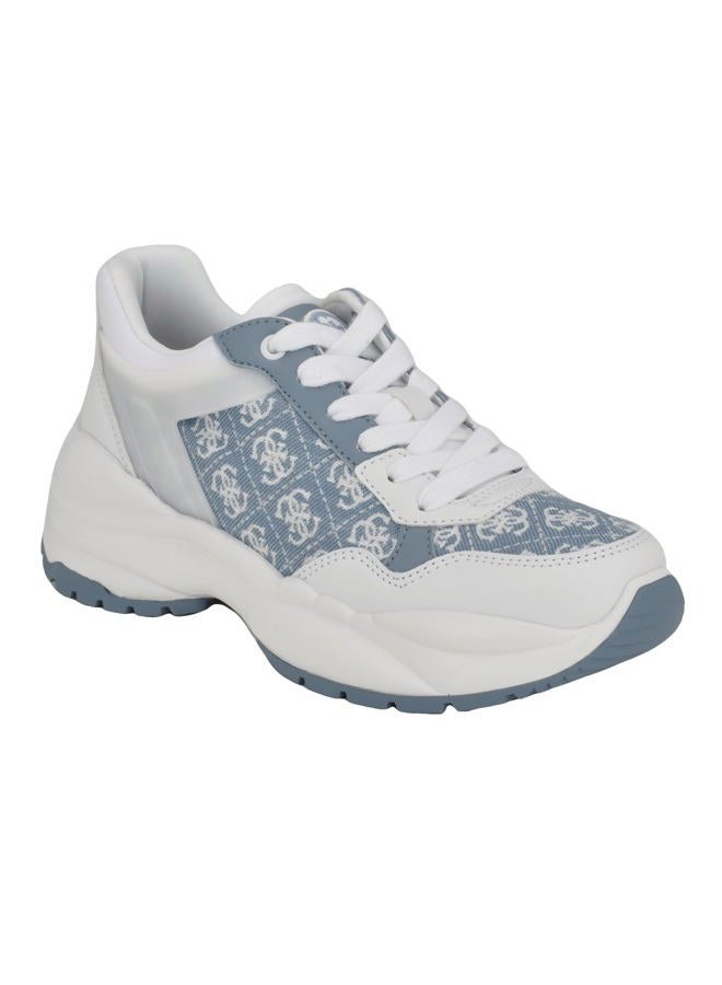 Guess Women's SAMRA Sneaker, Blue/White 420, 9.5 - Image 1