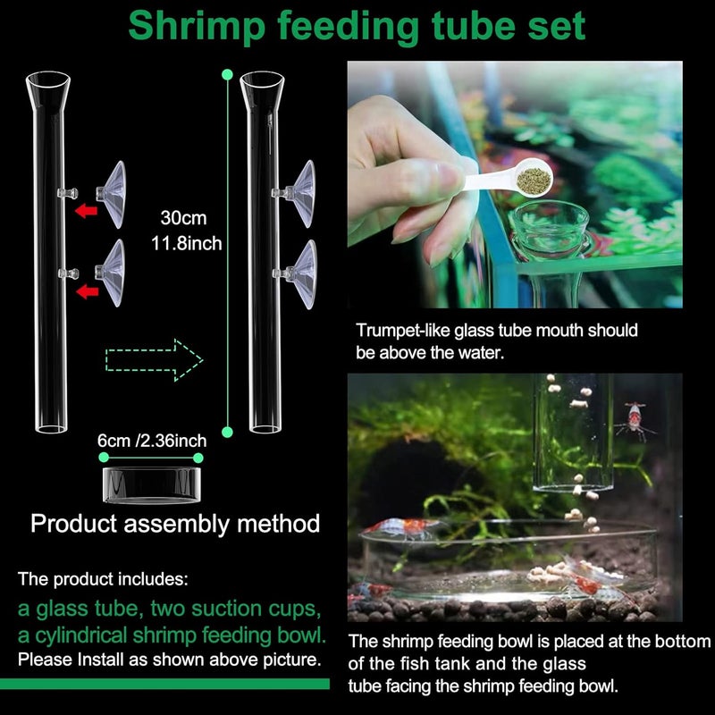 NestBasics 11.8 Inch Shrimp Feeding Tube Kit with Dish, Bowl, Cleaning Brush, Feeder, Ring, Clamp, Net for Indoor Aquarium - Image 2
