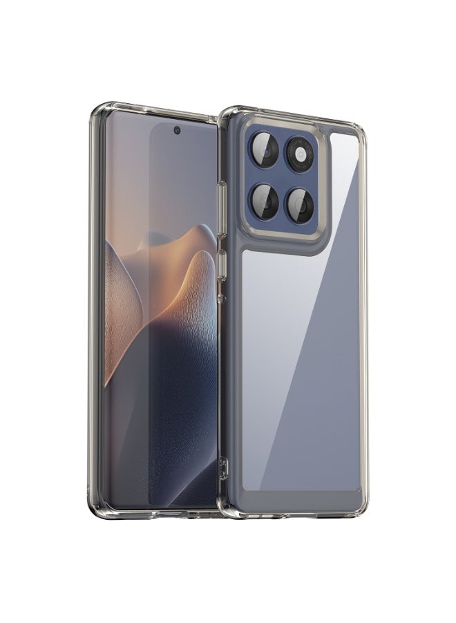 SanHu for Motorola Edge 60 Fusion Case Cover, High Quality Hard Backplane Soft Border Pure and Bright Comfortable Feel Cell Phone Protective Case for Motorola Edge 60 Fusion, Grey - Image 1