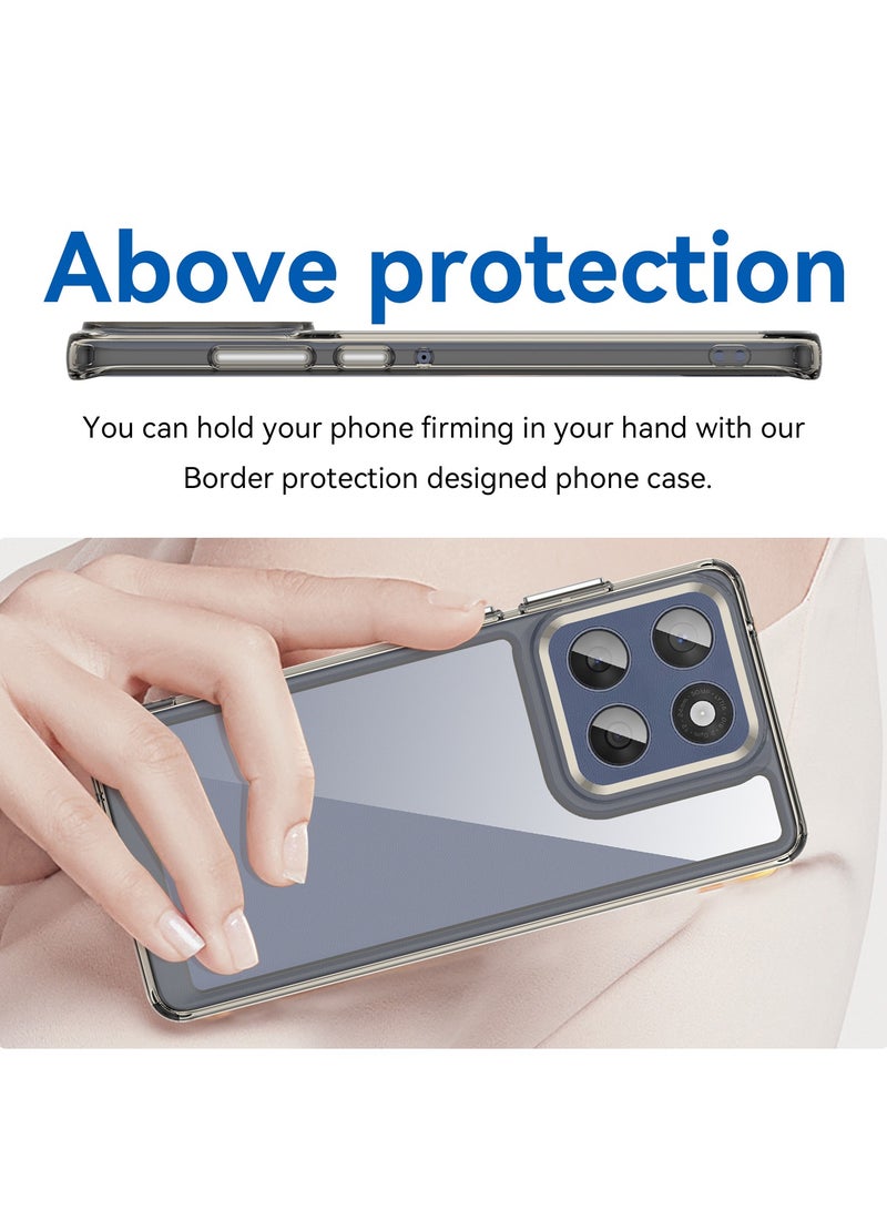 SanHu for Motorola Edge 60 Fusion Case Cover, High Quality Hard Backplane Soft Border Pure and Bright Comfortable Feel Cell Phone Protective Case for Motorola Edge 60 Fusion, Grey - Image 4