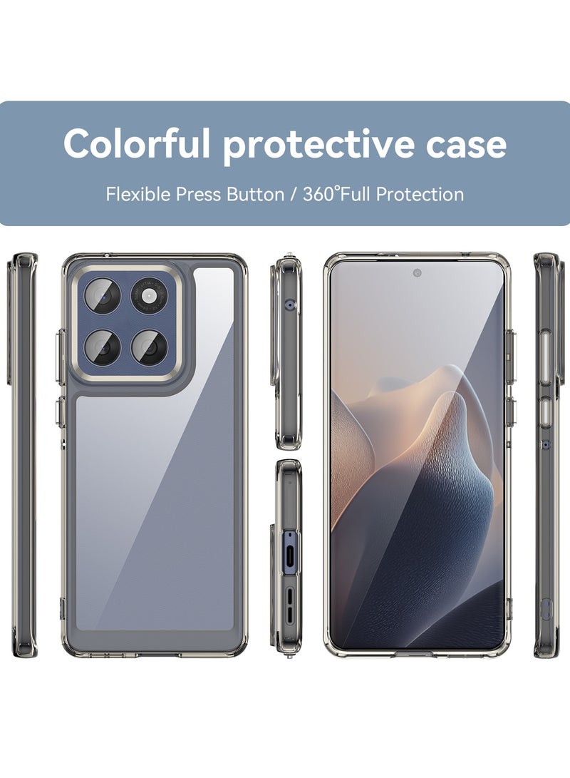 SanHu for Motorola Edge 60 Fusion Case Cover, High Quality Hard Backplane Soft Border Pure and Bright Comfortable Feel Cell Phone Protective Case for Motorola Edge 60 Fusion, Grey - Image 2