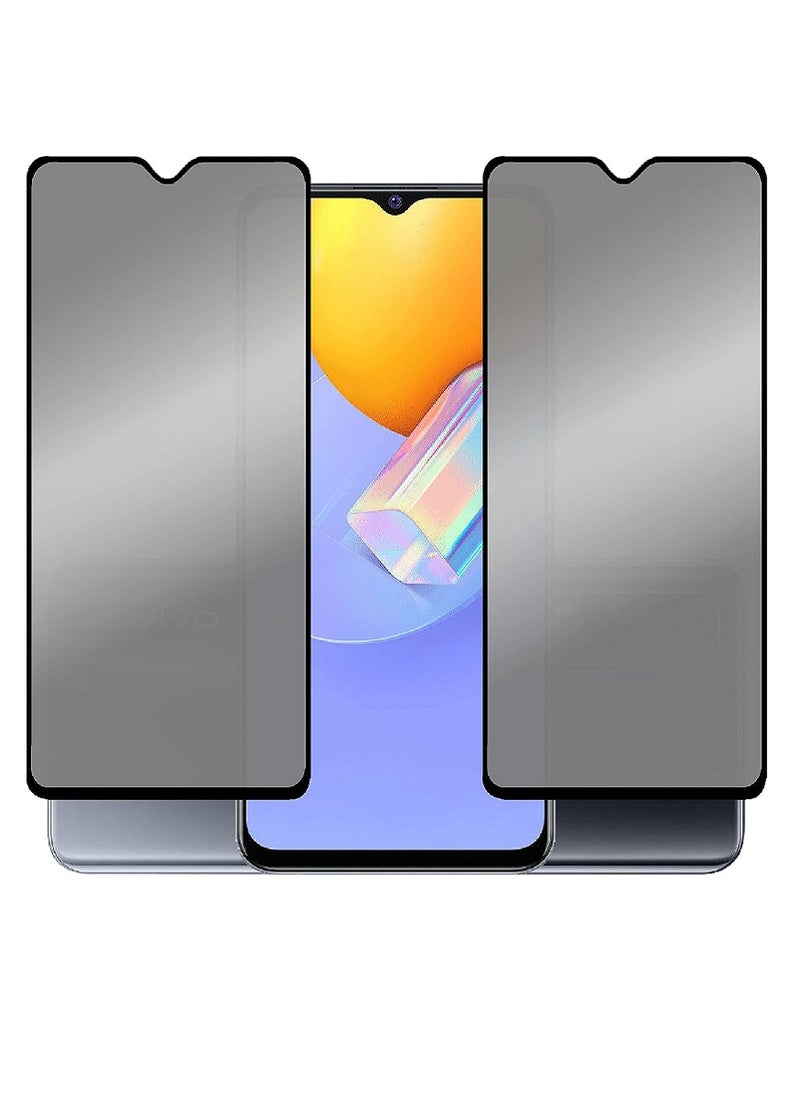 Super 2 Pieces Tempered Glass Screen Protector Anti-Spy Privacy Designed For vivo Y31 Full Screen Coverage And Bubble Free - Image 1