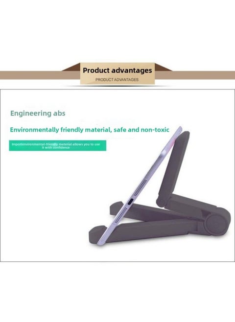 Mobile Phone Tablet Non-slip Bracket Laptop Desktop Lazy Heat Dissipation Portable Folding Universal Tripod-Colour:Black One All Models Tablet Ipad Mobile Phone Universal-Applicable Size:Two Brackets - Discount Add-on Purchase