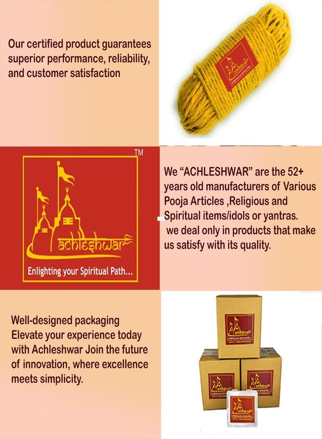 Achleshwar Original Cotton Yellow Thread/Dhaga for Pooja and Religious Purpose -20 Meter(Yellow) - Image 3