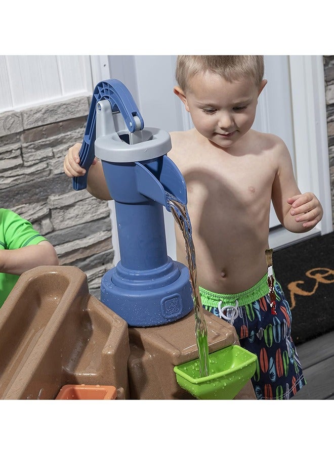 Step2 Pump & Splash Discovery Pond Plastic Paddling Pool for Kids | Garden Water Toy with 10 Piece Accessory Set  - Image 4