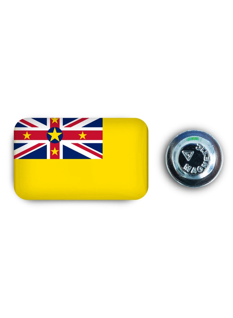 971MEDIA Niue Flag Magnetic Badge - Image 1