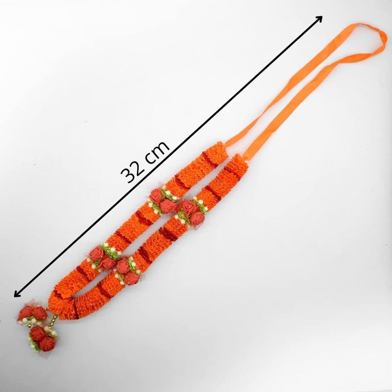 Puja N Pujari Puja N Pujari Orange Color Ribbon Garland Mala for God Idols and Photo Frames  - Image 5