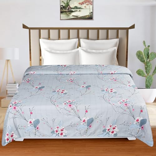 la' amour Super Premium Quilt Cover Double Bed with Zipper Blanket Cover/rajai Cover/Comforter Cover/Duvet Cover King Size Soft Cotton Breathable Skin Friendly Stuff 90x100 Inches, Color- Light Grey - Image 3