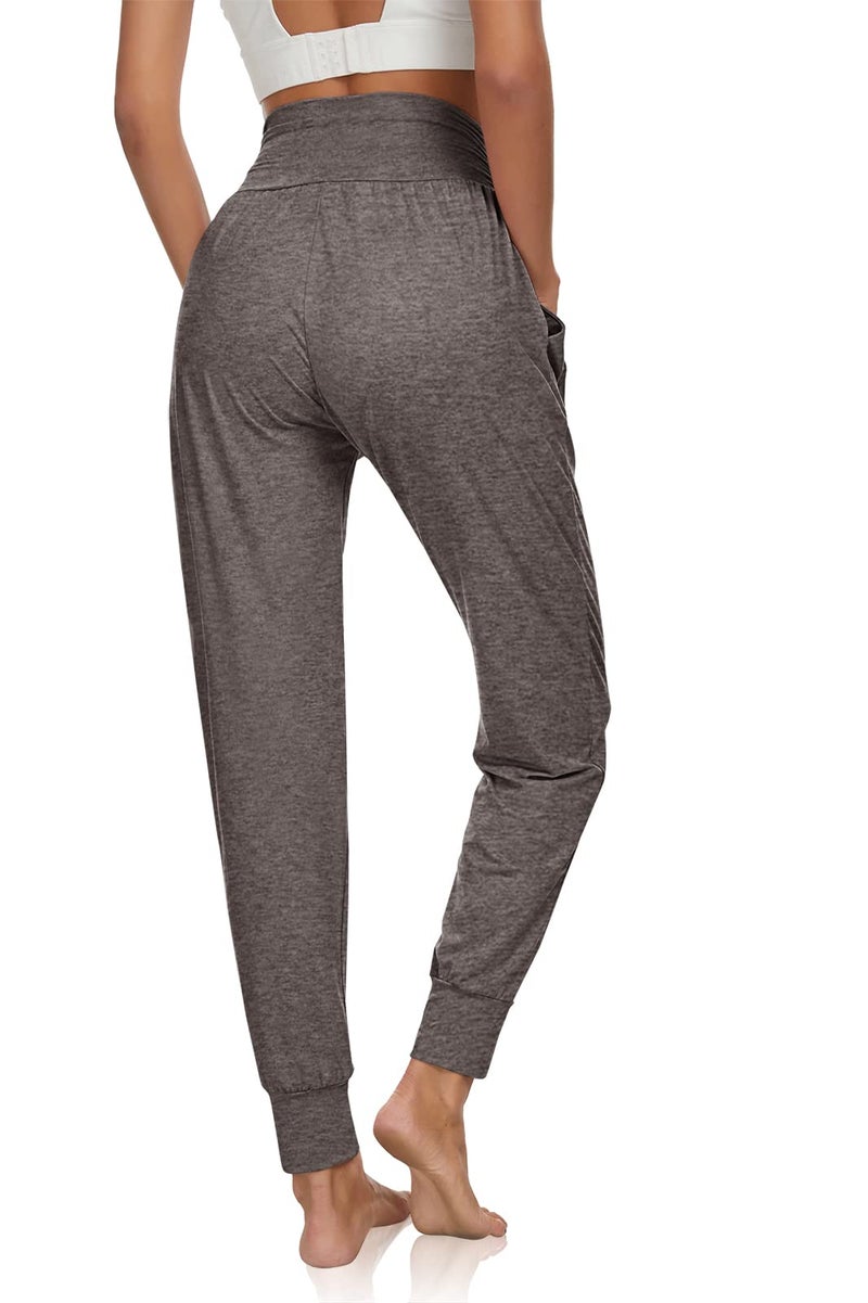 UEU Women's Cozy Yoga Joggers Pants Loose Workout Sweatpants Comfy Lounge Pants with Pockets (Light Sag, Large) - Image 3