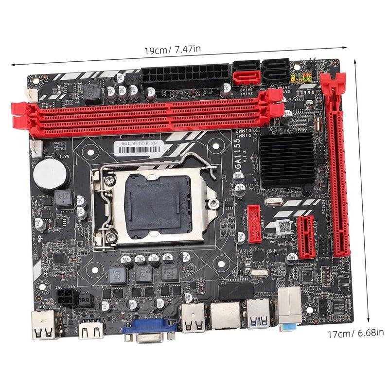 Micro ATX Motherboard LGA 1155 Socket Dual RAM Slots Supports Core CPUs USB Ports Solid Capacitors for Gaming Desktop PC - Image 3