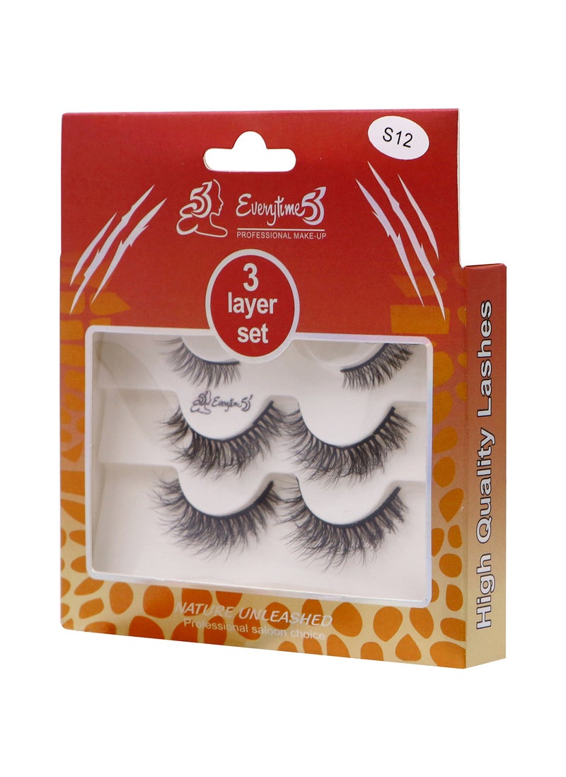 Everytime53 Women's 3 Layer Set Eye Lashes - S12 - Image 2