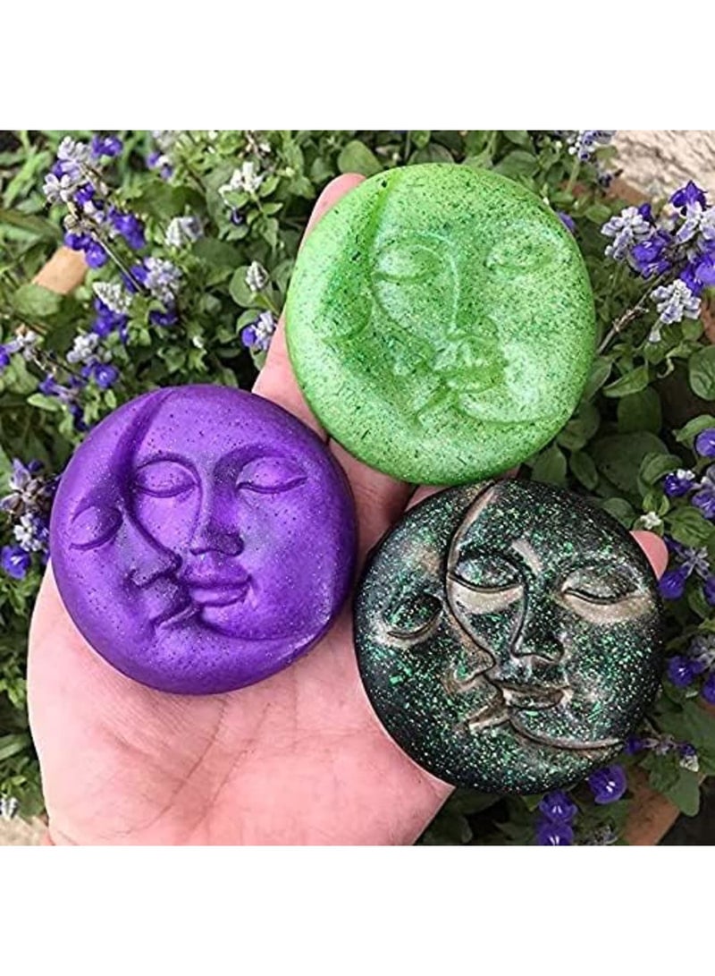 Luckam Sun & Moon Silicone Soap Moulds, 4 Cavity Crescent Moon Face Silicone Soap Mould for Homemade Lotion Bar, Bath Bombs, Polymer Clay, DIY Candle Resin Making - Image 5