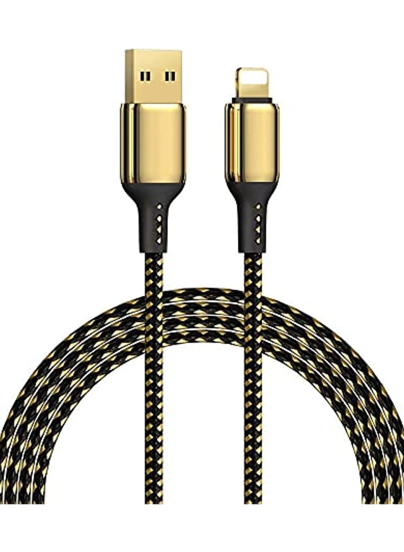 USB Compatible Lightning 18K 20W Data Cable, Golden - 2m  - Image 1