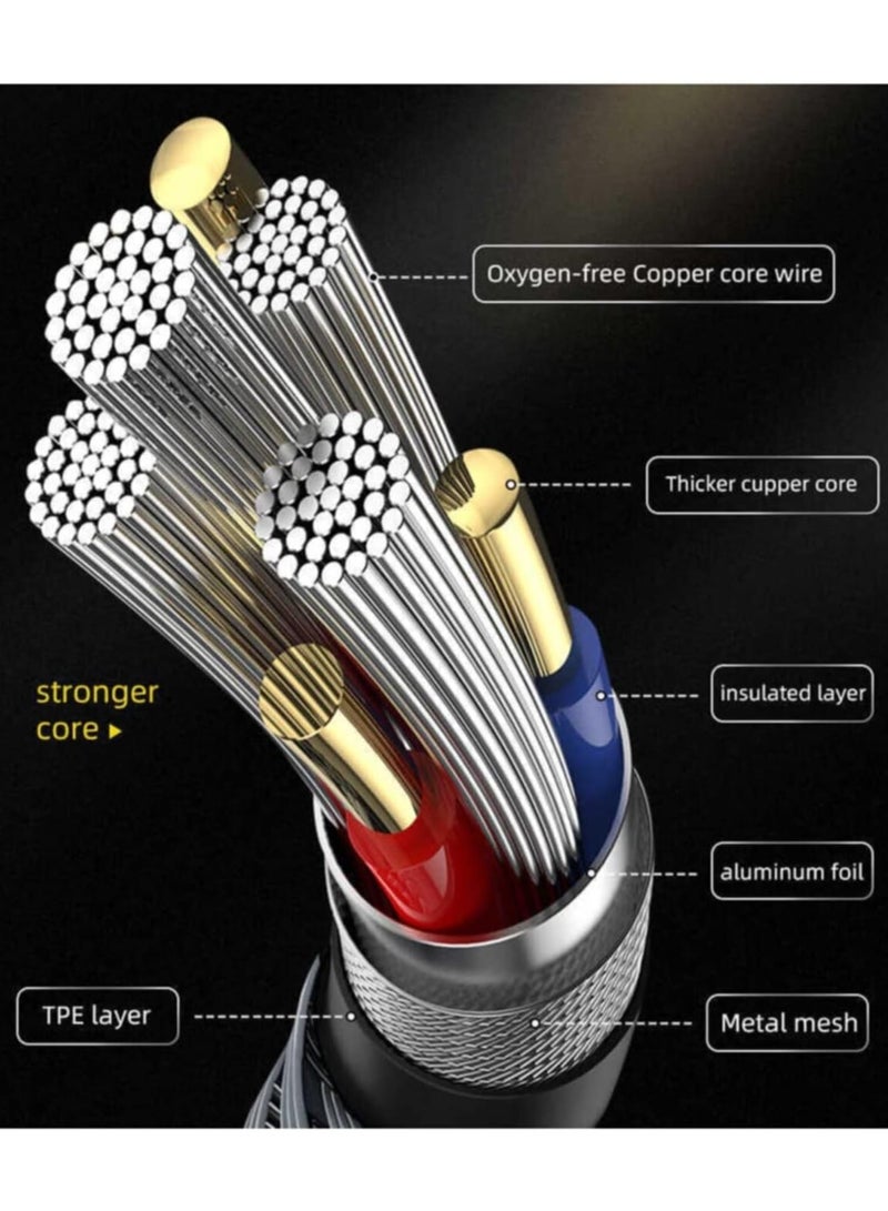 USB Compatible Lightning 18K 20W Data Cable, Golden - 2m  - Image 2